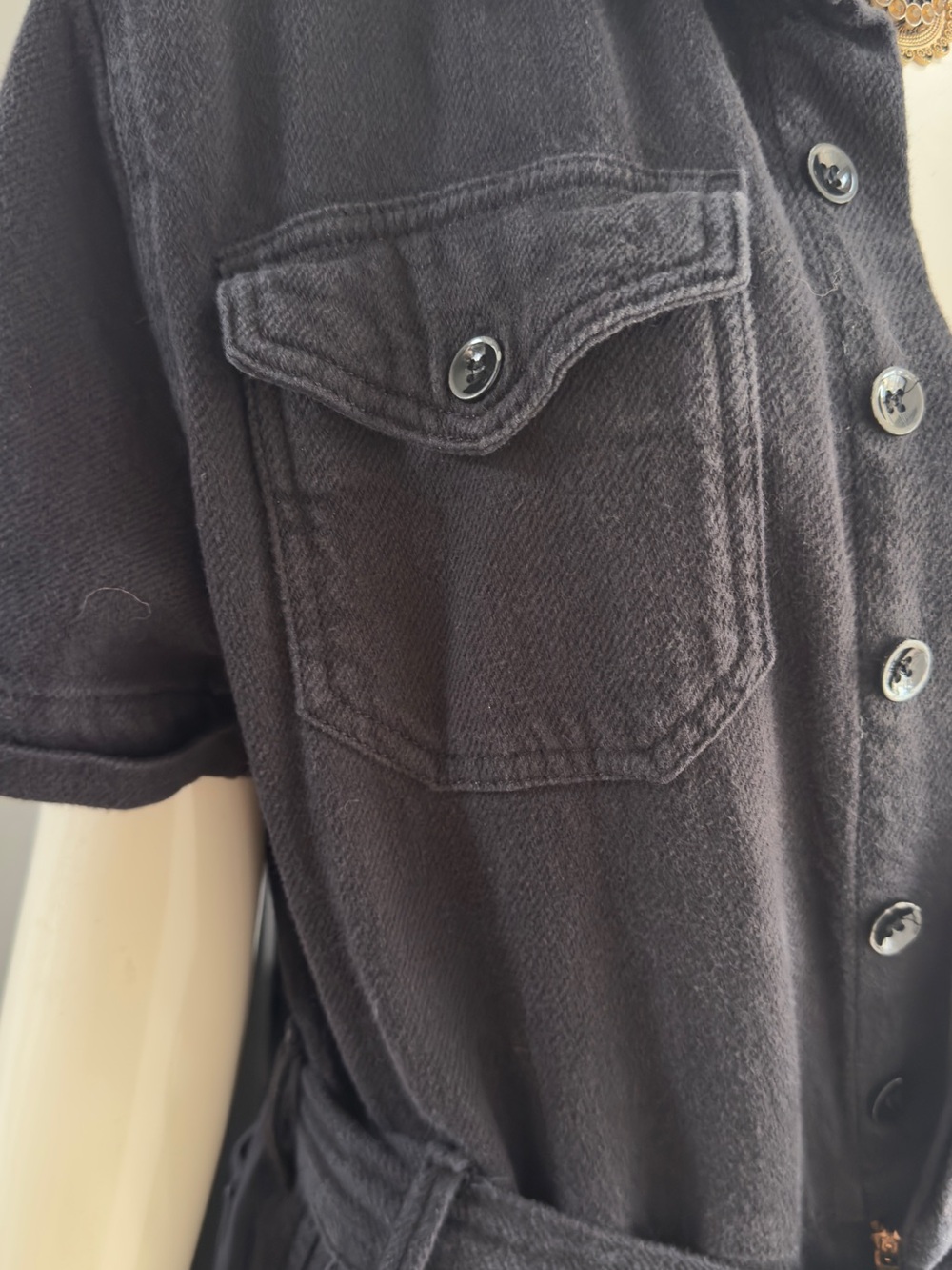 Good American Black Short-Sleeve Tie-Waist Jumpsuit - Picture 10 of 14